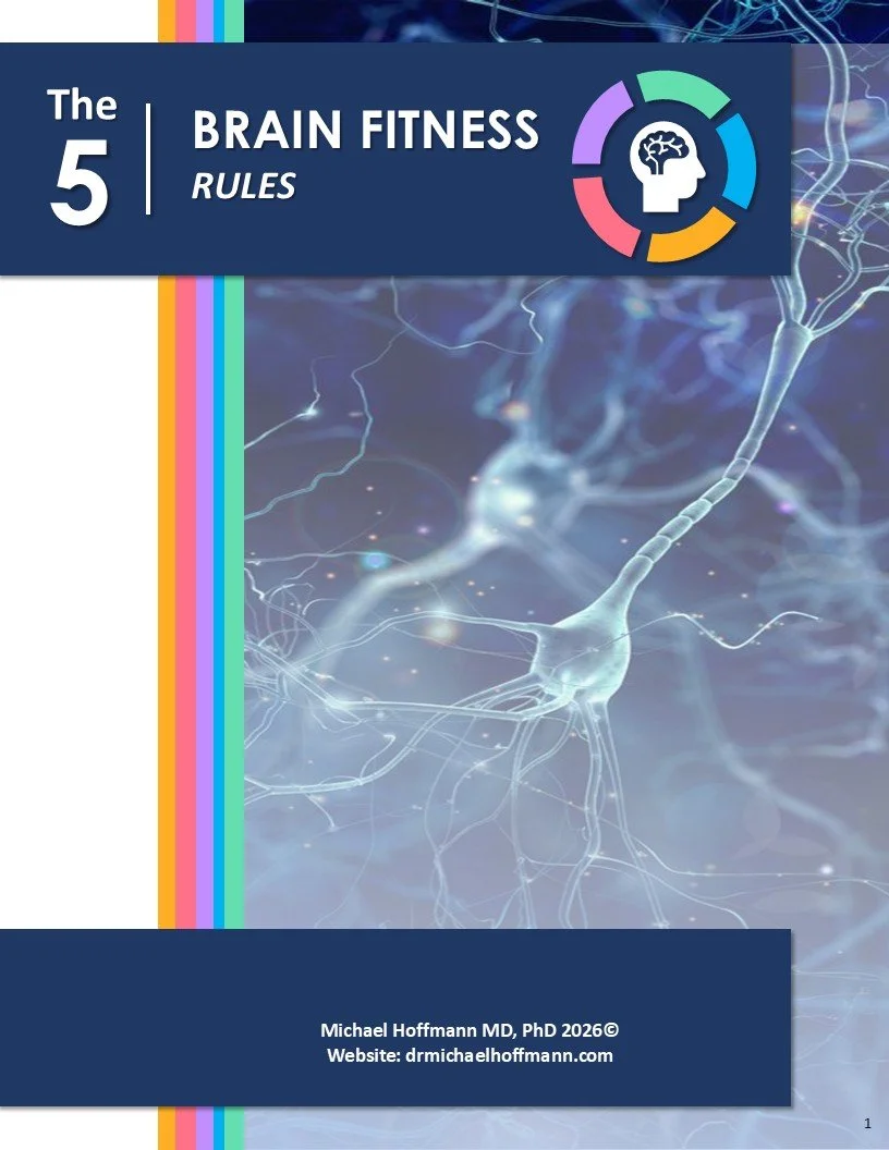Cover of the 5 Brain Fitness Rules booklet, 2026